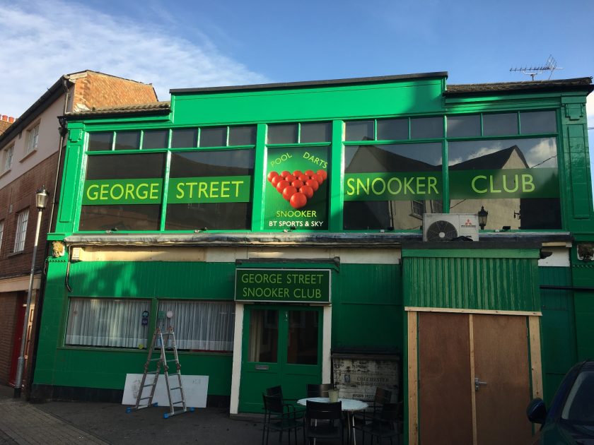George Street Snooker Club window decals produce by Impacr Signs.