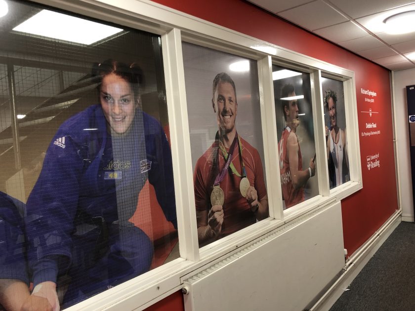 Sports window graphics produced by Impact Signs.