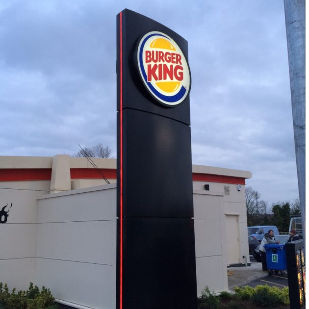 Freestanding Burger King sign. Produced by Impact Signs